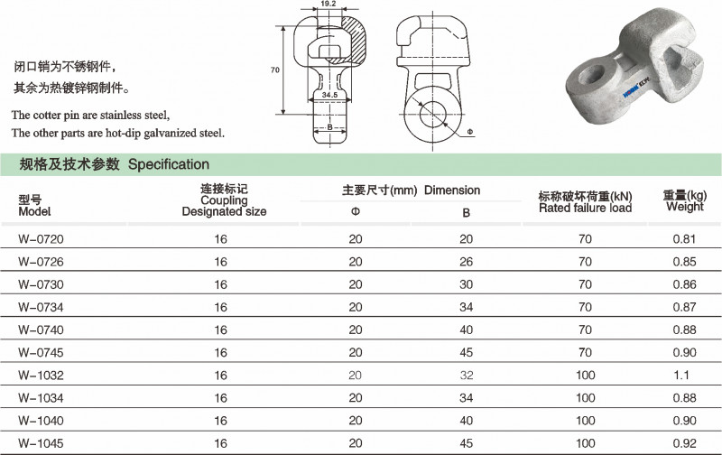 W 碗头挂板（单联鼓形）_线路金具_产品中心_五五世纪电气集团