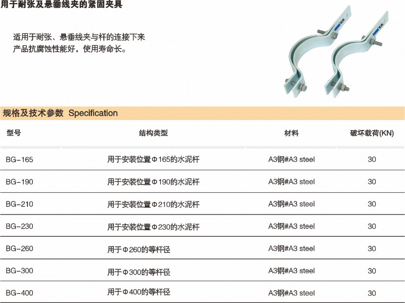 用于耐张及悬垂线夹的紧固夹具_光缆金具_产品中心_五五世纪电气集团