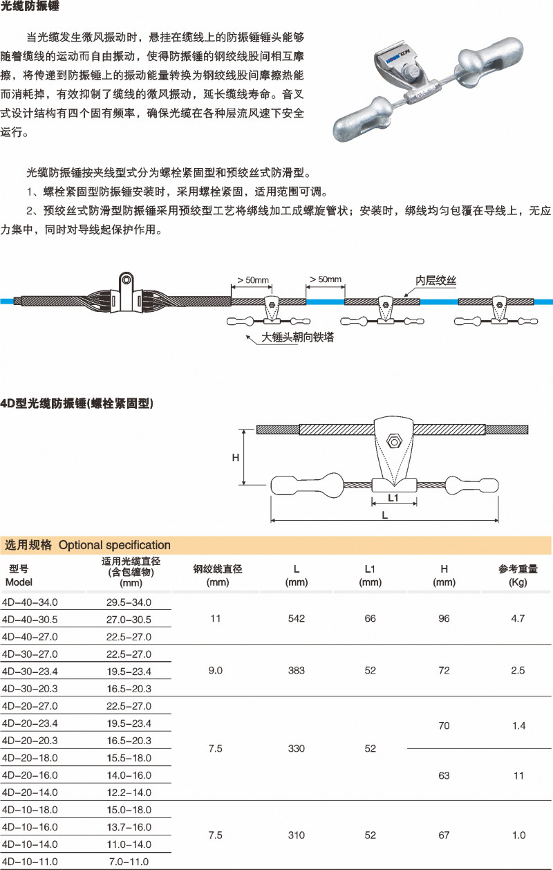 光缆防振锤_光缆金具_产品中心_五五世纪电气集团
