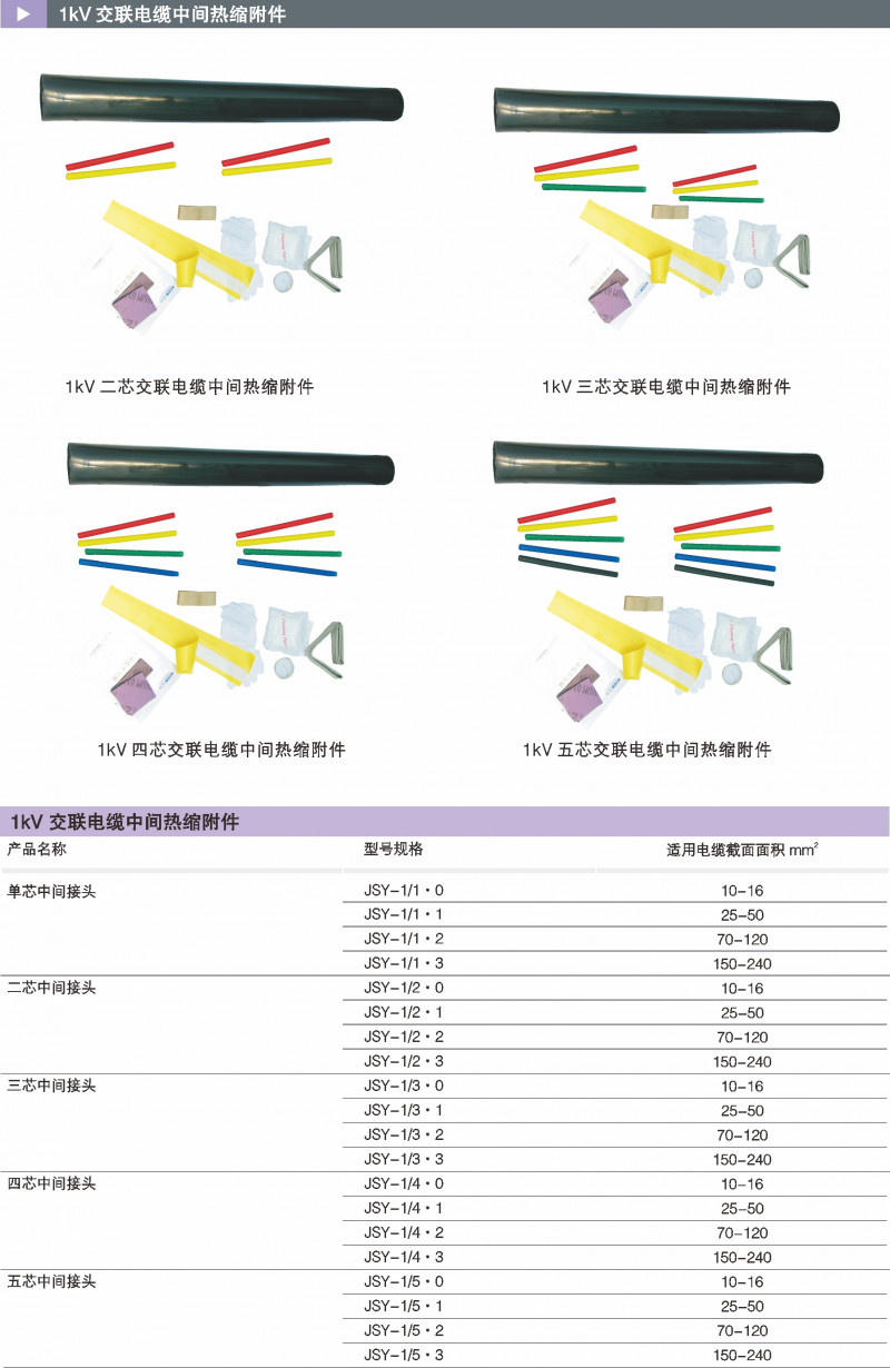 1kV交联电缆中心热缩附件_热缩电缆附件_产品中心_五五世纪电气集团